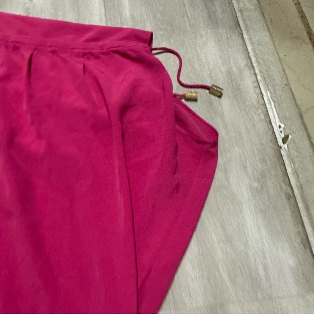 Vince Camuto Hot Pink Ruched Drawstring Sleeve Blouse Sz 4 - Picture 9 of 9